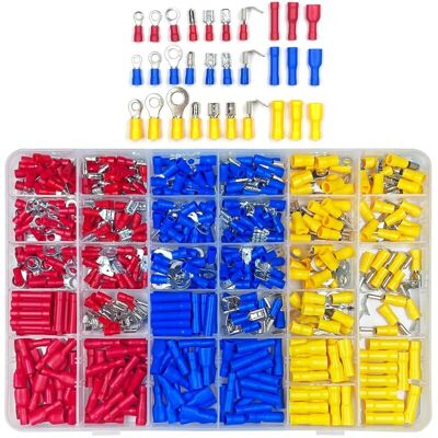 Andiamo Kit De 480 Cosses Électriques À Sertir – 30 Types Avec Connecteurs Isolants – Awg 12-10. 16-14. 22-16 – Pour Câblage Électrique Professionnel - Publicité Andiamo Kit De 480 Cosses Électriques À Sertir – 30 Types Avec Connecteurs Isolants – Awg 12-10. 16-14. 22-16 – Pour Câblage Électrique Professionnel - Publicité