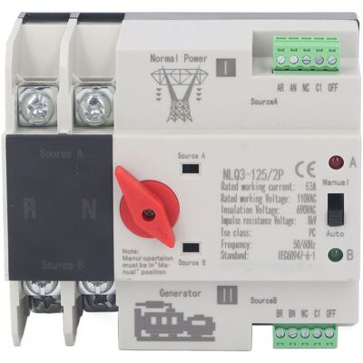OEM 2p Double Puissance Commutateur De Transfert Automatique Générateur Commutateur De Transfert Ac110v 50hz 60hz 63a-crezuo - Publicité OEM 2p Double Puissance Commutateur De Transfert Automatique Générateur Commutateur De Transfert Ac110v 50hz 60hz 63a-crezuo - Publicité