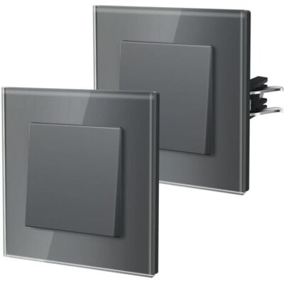 ABYSSE Interrupteur Mural, Interrupteur Va Et Vient Avec Griffes, Verre Interrupteur Lampe De Chevet, 1 Gang 1way, 86mm, Gris - Publicité ABYSSE Interrupteur Mural, Interrupteur Va Et Vient Avec Griffes, Verre Interrupteur Lampe De Chevet, 1 Gang 1way, 86mm, Gris - Publicité