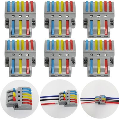 OEM Bornes De Connexion, 6 Pcs Connecteur Électrique Avec Levier De Fonctionnement, Compact Borne De Connexion Électrique Automatique, 3 In 6 Out, Avec Vis De Montage-dou - Publicité OEM Bornes De Connexion, 6 Pcs Connecteur Électrique Avec Levier De Fonctionnement, Compact Borne De Connexion Électrique Automatique, 3 In 6 Out, Avec Vis De Montage-dou - Publicité