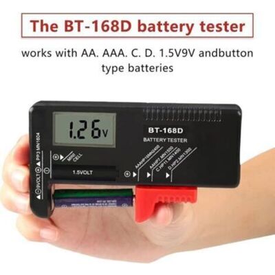 FANGMEDIA Testeur De Piles Numérique Universel Pour Piles Aa, Aaa, C, D, Pp3, 9v, 1,5v Et Piles Boutons - Fonctionne Sans Piles - Publicité FANGMEDIA Testeur De Piles Numérique Universel Pour Piles Aa, Aaa, C, D, Pp3, 9v, 1,5v Et Piles Boutons - Fonctionne Sans Piles - Publicité