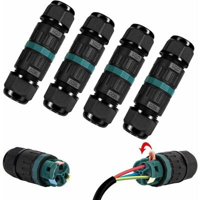 SANS MARQUE Lot De 4 Connecteur Électrique Etanche Ip68 - Connecteur Étanche À 3 Broches Pour Câble De Ø5-12 Mm De Diamètre, Boîte Dérivation Étanche Extérieur Pour Jardin Et Câble Souterrain - Publicité SANS MARQUE Lot De 4 Connecteur Électrique Etanche Ip68 - Connecteur Étanche À 3 Broches Pour Câble De Ø5-12 Mm De Diamètre, Boîte Dérivation Étanche Extérieur Pour Jardin Et Câble Souterrain - Publicité