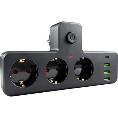 OEM Multiprise Murale, Multiprise Usb 3 Sortie Ac Et 3 Usb Et 1 Type C, Multiprises Avec Interrupteur Pour La Maison, Bureau - Publicité OEM Multiprise Murale, Multiprise Usb 3 Sortie Ac Et 3 Usb Et 1 Type C, Multiprises Avec Interrupteur Pour La Maison, Bureau - Publicité