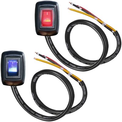 OEM Commutateur De Type Colle 2pcs Commutateur De Bouton-poussoir Avec Lumière Led Rouge / Bleu On / Off Commutateur De Voiture De Bricolage 12v / 10a 24v / 5a Commutateur De Bascule Spst, Câble 60cm - Publicité OEM Commutateur De Type Colle 2pcs Commutateur De Bouton-poussoir Avec Lumière Led Rouge / Bleu On / Off Commutateur De Voiture De Bricolage 12v / 10a 24v / 5a Commutateur De Bascule Spst, Câble 60cm - Publicité