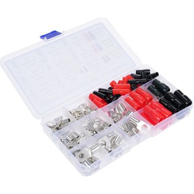 MOXIE Kit De 120 Cosses Annulaires En Cuivre, Connecteurs De Fils, Cosses En Cuivre Pour Câbles 4, 6, 8 Et 10 Awg, Avec Gaine Thermorétractable - Publicité MOXIE Kit De 120 Cosses Annulaires En Cuivre, Connecteurs De Fils, Cosses En Cuivre Pour Câbles 4, 6, 8 Et 10 Awg, Avec Gaine Thermorétractable - Publicité