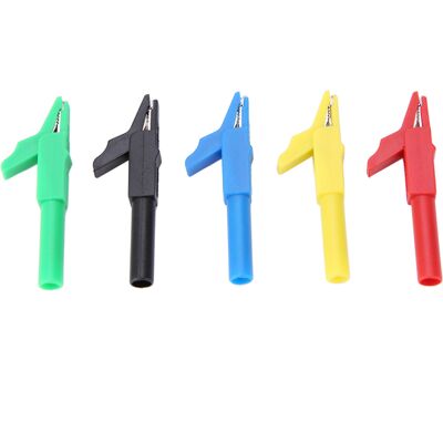OEM P2007 Lot De 5 Pinces Crocodiles Isolées 15a/300v, Fiche Banane 4mm - Publicité OEM P2007 Lot De 5 Pinces Crocodiles Isolées 15a/300v, Fiche Banane 4mm - Publicité