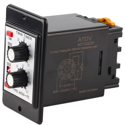 WEYTOLL Bouton De Relais Double Minuterie Marche/arrêt, Interrupteur Horaire De Commande Atdv-yc 6s-60m (ac 110/220v) - Publicité WEYTOLL Bouton De Relais Double Minuterie Marche/arrêt, Interrupteur Horaire De Commande Atdv-yc 6s-60m (ac 110/220v) - Publicité