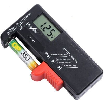 ABCRITAL Testeur De Piles Numérique Pour Aa, Aaa, C, D, Pp3, 9v, 1.5v, Piles Bouton - Fonctionne Sans Pile - Publicité ABCRITAL Testeur De Piles Numérique Pour Aa, Aaa, C, D, Pp3, 9v, 1.5v, Piles Bouton - Fonctionne Sans Pile - Publicité