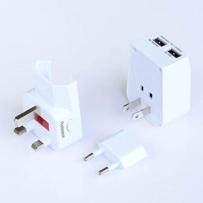MOXIE Adaptateurs Pour L'International Adaptateur De Prise Portable De Prise Internationale 2 Usb Ports Universels For 150 Pays-100240 Volts Adaptateur De Sortie En Plastique Portable, Sûr Et Durable - Publicité MOXIE Adaptateurs Pour L'International Adaptateur De Prise Portable De Prise Internationale 2 Usb Ports Universels For 150 Pays-100240 Volts Adaptateur De Sortie En Plastique Portable, Sûr Et Durable - Publicité