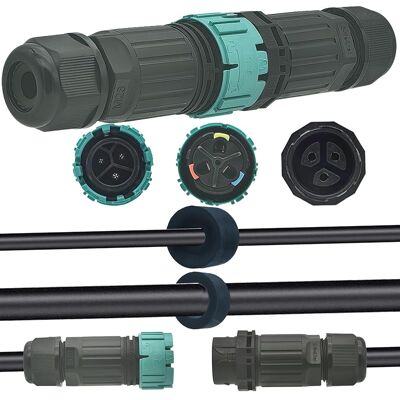 SANS MARQUE Connecteur Etanche Ip68, 3 Fils Connecteur Étanche Extérieur, Prises Mâles/femelles Connecteur De Câble, Connecteur Electrique Etanche Pour Câble Ø 5 À 12 Mm - Publicité SANS MARQUE Connecteur Etanche Ip68, 3 Fils Connecteur Étanche Extérieur, Prises Mâles/femelles Connecteur De Câble, Connecteur Electrique Etanche Pour Câble Ø 5 À 12 Mm - Publicité