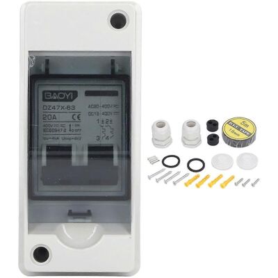 MIXHOME Disjoncteur Miniature Cc 2p 20a Dc12v-400v Ac90-400v, Interrupteur De Sectionnement Étanche Ip65 Pour So - Publicité MIXHOME Disjoncteur Miniature Cc 2p 20a Dc12v-400v Ac90-400v, Interrupteur De Sectionnement Étanche Ip65 Pour So - Publicité