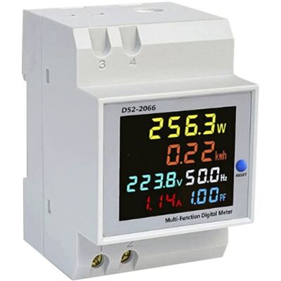 MOXIE Compteur D'Énergie Numérique, Compteur Électrique, Ac 40-300v 100a Voltmètre Ampèremètre, Multifonctionnel Réinitialisable Courant Tension Facteur Fréquence Puissance Rail Din Multimètre - Publicité MOXIE Compteur D'Énergie Numérique, Compteur Électrique, Ac 40-300v 100a Voltmètre Ampèremètre, Multifonctionnel Réinitialisable Courant Tension Facteur Fréquence Puissance Rail Din Multimètre - Publicité