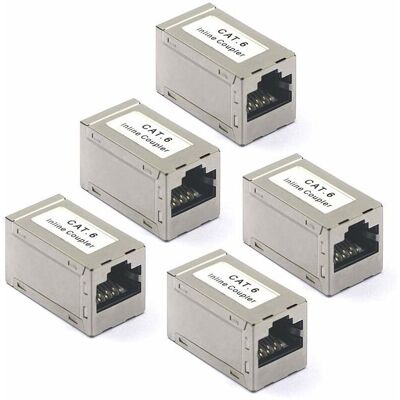 ANGEL CERDA Coupleur Rj45 Ethernet Cat6 Adaptateur Femelle À Femelle Câble Connecteur Blindé Lot De 5 - Publicité ANGEL CERDA Coupleur Rj45 Ethernet Cat6 Adaptateur Femelle À Femelle Câble Connecteur Blindé Lot De 5 - Publicité