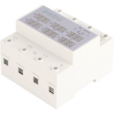 LBVIE Voltmètre-ampèremètre Triphasé Sur Rail Din Avec Protection Automatique Contre Les Surtensions Et Les Surintensités, 390-500 V Ca, 63 A - Publicité LBVIE Voltmètre-ampèremètre Triphasé Sur Rail Din Avec Protection Automatique Contre Les Surtensions Et Les Surintensités, 390-500 V Ca, 63 A - Publicité
