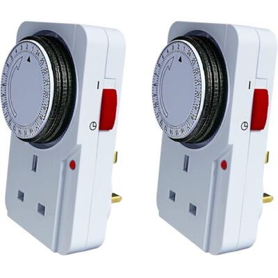 NO BRAND Pair Commutateur De Synchronisation Mécanique Programmable 24 Heures Pour Lampe, Lumière De Noël De Routeur, Paquet De 2 Cafés - Publicité NO BRAND Pair Commutateur De Synchronisation Mécanique Programmable 24 Heures Pour Lampe, Lumière De Noël De Routeur, Paquet De 2 Cafés - Publicité