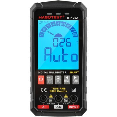 OEM Multimètre Numérique Intelligent 6000 Points True Rms Rétroéclairage Lcd Testeur Électrique Voltmètre Ampèremètre Mesure De Température Multifonction Ac Dc Tension Courant Capacité (ht126a) - Publicité OEM Multimètre Numérique Intelligent 6000 Points True Rms Rétroéclairage Lcd Testeur Électrique Voltmètre Ampèremètre Mesure De Température Multifonction Ac Dc Tension Courant Capacité (ht126a) - Publicité