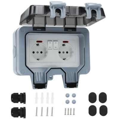 OEM Prise Exterieure Etanche 16a Ip66 Double Prise De Courant Et Volet De Protection Multiprise Electrique Murale De Jardin, Prise Anti-poussière Et Coupe-vent Avec Interrupteur, Voyant Lumineux - Publicité OEM Prise Exterieure Etanche 16a Ip66 Double Prise De Courant Et Volet De Protection Multiprise Electrique Murale De Jardin, Prise Anti-poussière Et Coupe-vent Avec Interrupteur, Voyant Lumineux - Publicité