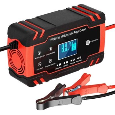 ABYSSE Chargeur Intelligent 12v/24v 8a – Affichage Numérique – Compatible Batteries Plomb-acide 6ah-150ah – Fonction Réparation Automatique - Publicité ABYSSE Chargeur Intelligent 12v/24v 8a – Affichage Numérique – Compatible Batteries Plomb-acide 6ah-150ah – Fonction Réparation Automatique - Publicité
