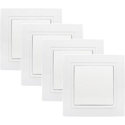 Scotch Lot De 4 Interrupteurs Marche/arrêt Encastrés, Blancs, À Bouton-poussoir, Tout-en-un, 250 V 10 A, Bornier Encastré, Standard Universel - Publicité Scotch Lot De 4 Interrupteurs Marche/arrêt Encastrés, Blancs, À Bouton-poussoir, Tout-en-un, 250 V 10 A, Bornier Encastré, Standard Universel - Publicité