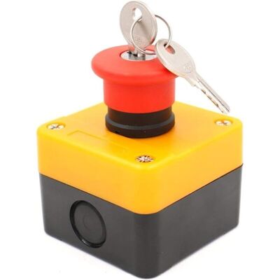SANS MARQUE Interrupt À Bouton-poussoir Et Clé D'Arrêt D'Urgence, Signe Rouge 660v - Publicité SANS MARQUE Interrupt À Bouton-poussoir Et Clé D'Arrêt D'Urgence, Signe Rouge 660v - Publicité