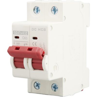 MRTRS Disjoncteur Miniature Cc, 2p 63a, 500v Cc, Pouvoir De Coupure De 6000a, Montage Sur Rail, Adapté Aux Systèmes Photovoltaïques, Dz47s 63z C63 - Publicité MRTRS Disjoncteur Miniature Cc, 2p 63a, 500v Cc, Pouvoir De Coupure De 6000a, Montage Sur Rail, Adapté Aux Systèmes Photovoltaïques, Dz47s 63z C63 - Publicité