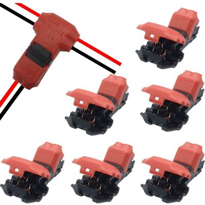 MOXIE Connecteurs De Fils Basse Tension, 6 Pcs Connecteurs Rapides Connecteurs De Fils À 2 Broches Sans Soudure Connecteurs De Raccordement En T Pour Voiture, Lumière, Audio - Publicité MOXIE Connecteurs De Fils Basse Tension, 6 Pcs Connecteurs Rapides Connecteurs De Fils À 2 Broches Sans Soudure Connecteurs De Raccordement En T Pour Voiture, Lumière, Audio - Publicité
