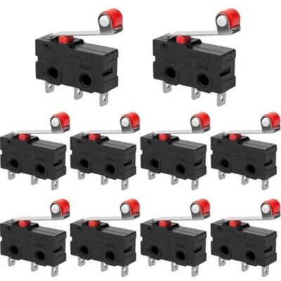 ABYSSE Lot De 10 Micro Interrupteur De Fin De Course Interrupteur Levier De Rouleau Ac 250v 5a Spdt 1no 1nc Mini Momentanée Action Instantanée Commutateurs - Publicité ABYSSE Lot De 10 Micro Interrupteur De Fin De Course Interrupteur Levier De Rouleau Ac 250v 5a Spdt 1no 1nc Mini Momentanée Action Instantanée Commutateurs - Publicité
