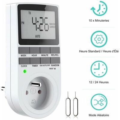OEM Prise Programmable Digitale, Minuterie Numérique Hebdomadaire Avec Ecran Lcd, Minuterie Prise Electrique 12h/24h/7jours, Économie D'Energie Pour L'Électroménagers Et L'Éclairage (1 Pack) - Publicité OEM Prise Programmable Digitale, Minuterie Numérique Hebdomadaire Avec Ecran Lcd, Minuterie Prise Electrique 12h/24h/7jours, Économie D'Energie Pour L'Électroménagers Et L'Éclairage (1 Pack) - Publicité