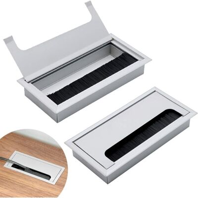 MOXIE Sortie De Câble Table En Aluminium Câble Passe Fil Trou 2pcs Trou De Passe Câble Couvercle Sortie De Câble Entrée De Câble En Argent Pour Table Ordinateur Organisation Câbles Bureau 160 X 80mm - Publicité MOXIE Sortie De Câble Table En Aluminium Câble Passe Fil Trou 2pcs Trou De Passe Câble Couvercle Sortie De Câble Entrée De Câble En Argent Pour Table Ordinateur Organisation Câbles Bureau 160 X 80mm - Publicité