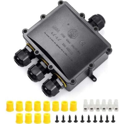 ABYSSE Boîte De Dérivation Etanche Ip68 Extérieur - 4 Voies Plus Grande Câble, Connecteur Boîte De Jonction Electrique Pour Câble Ø 4 À 14mm, Abs + Pvc - Publicité ABYSSE Boîte De Dérivation Etanche Ip68 Extérieur - 4 Voies Plus Grande Câble, Connecteur Boîte De Jonction Electrique Pour Câble Ø 4 À 14mm, Abs + Pvc - Publicité