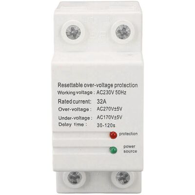 MIXHOME Dispositif De Protection Contre Les Surtensions Et Les Sous-tensions 32 A Ac230 V 50 Hz, Montage Sur Rail Din Et Réarmement Automatique - Publicité MIXHOME Dispositif De Protection Contre Les Surtensions Et Les Sous-tensions 32 A Ac230 V 50 Hz, Montage Sur Rail Din Et Réarmement Automatique - Publicité