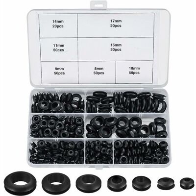 OEM 260 Pièces Passe-fils Caoutchouc – Assortiment 7 Tailles – Résistant Aux Acides Et Uv – Installation Facile Pour Câbles Et Fils - Publicité OEM 260 Pièces Passe-fils Caoutchouc – Assortiment 7 Tailles – Résistant Aux Acides Et Uv – Installation Facile Pour Câbles Et Fils - Publicité