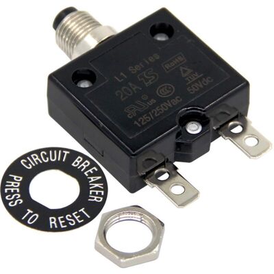 OEM Disjoncteur 20a Interrupteur Thermique De Réinitialisation En Option, 125-250v Ac 50v Dc Disjoncteur À Bouton-poussoir De Protection Contre Les Surcharges De Courant-crezuo - Publicité OEM Disjoncteur 20a Interrupteur Thermique De Réinitialisation En Option, 125-250v Ac 50v Dc Disjoncteur À Bouton-poussoir De Protection Contre Les Surcharges De Courant-crezuo - Publicité