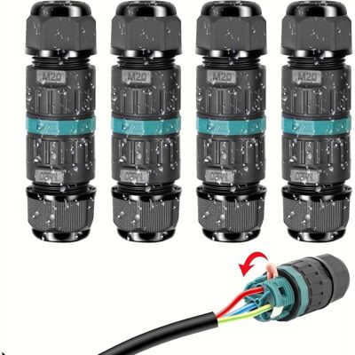 Vision Connecteurs Électriques Étanches Ip68 - Connecteur De Câble À 3 Fils, Boîte De Jonction Extérieure, Pour Câbles De Ø 5 À 12 Mm (4 Pièces) - Publicité Vision Connecteurs Électriques Étanches Ip68 - Connecteur De Câble À 3 Fils, Boîte De Jonction Extérieure, Pour Câbles De Ø 5 À 12 Mm (4 Pièces) - Publicité