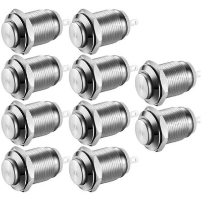 OEM 10pcs Momentané Bouton-poussoir Étanche En Acier Inoxydable Bouton-poussoir On Off 12mm 2a 12v/24v/125v/250v(haute Tête) - Publicité OEM 10pcs Momentané Bouton-poussoir Étanche En Acier Inoxydable Bouton-poussoir On Off 12mm 2a 12v/24v/125v/250v(haute Tête) - Publicité