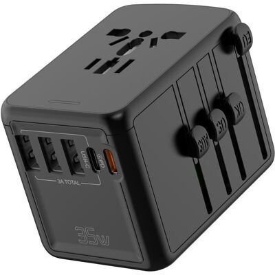 Scotch Adaptateur De Voyage Universel, Avec 3 Ports Usb A, 1 Port Usb C Et 1 Port Pd, Adaptateur De Voyage Pour Les États-unis, L'Angleterre, La Thaïlande Et L'Australie, Pd35 W - Publicité Scotch Adaptateur De Voyage Universel, Avec 3 Ports Usb A, 1 Port Usb C Et 1 Port Pd, Adaptateur De Voyage Pour Les États-unis, L'Angleterre, La Thaïlande Et L'Australie, Pd35 W - Publicité
