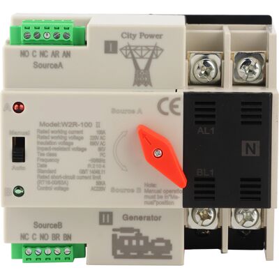 Garryfizh Commutateur De Transfert Automatique Double Puissance W2r-100 2p 100a 50hz - Publicité Garryfizh Commutateur De Transfert Automatique Double Puissance W2r-100 2p 100a 50hz - Publicité