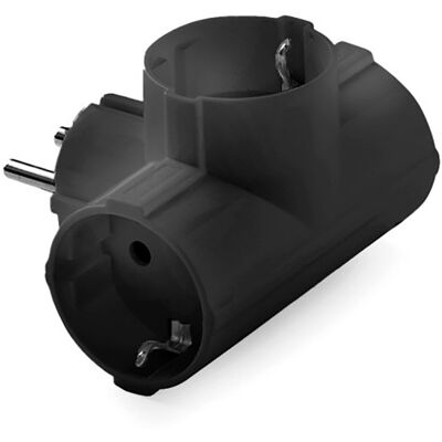 FAMATEL Adaptateur Triple Schuko 2p+t, 16a 250 V, Noir - Publicité FAMATEL Adaptateur Triple Schuko 2p+t, 16a 250 V, Noir - Publicité