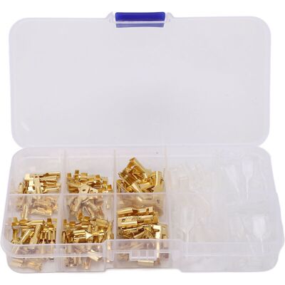 Scotch Ensemble De 135 Cosses Mâles Et Femelles Pressées À Froid En Or Kit De Bornes À Sertir À Froid 2,8 4,8 6,3 Mm, - Publicité Scotch Ensemble De 135 Cosses Mâles Et Femelles Pressées À Froid En Or Kit De Bornes À Sertir À Froid 2,8 4,8 6,3 Mm, - Publicité