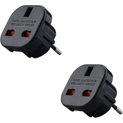 MOXIE Lot De X2 - Adaptateur Prise Anglaise Vers France - Adaptateur Anglais Français - Type G Vers Type C - Compact Et Léger - Protège Des Surtensions( Noir) - Publicité MOXIE Lot De X2 - Adaptateur Prise Anglaise Vers France - Adaptateur Anglais Français - Type G Vers Type C - Compact Et Léger - Protège Des Surtensions( Noir) - Publicité