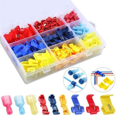 SANS MARQUE 160pcs Cosse Rapide Electrique Connecteur Kit, 60 Pcs Connecteur Rapide T-tap + 60pcs Connecteur Terminal Entièrement Isolé + 40pcs Connecteur Dérivation Rapide, Rouge, Bleu, Jaune - Publicité SANS MARQUE 160pcs Cosse Rapide Electrique Connecteur Kit, 60 Pcs Connecteur Rapide T-tap + 60pcs Connecteur Terminal Entièrement Isolé + 40pcs Connecteur Dérivation Rapide, Rouge, Bleu, Jaune - Publicité