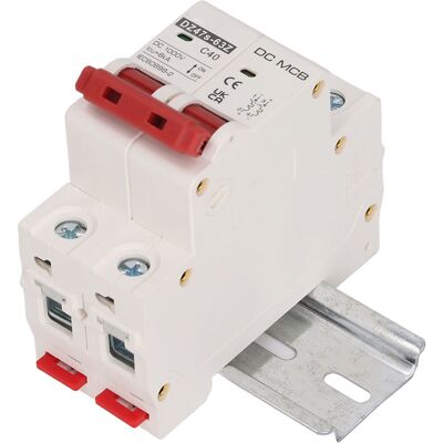 LBVIE Disjoncteur Bipolaire Cc 1000 V, Disjoncteur 40 A, Pouvoir De Coupure De 6 Ka Pour Usage Domestique - Publicité LBVIE Disjoncteur Bipolaire Cc 1000 V, Disjoncteur 40 A, Pouvoir De Coupure De 6 Ka Pour Usage Domestique - Publicité