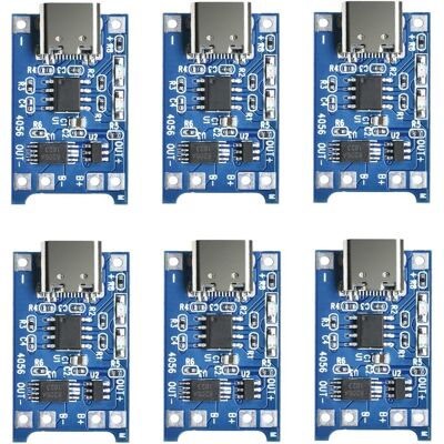 Apex 6pcs Tc4056 Type-c Usb-c Input Interface Usb 5v 1a 18650 Liion Lithium Charging Board Charger Module With Dual Protection Functions (en Anglais) - Publicité Apex 6pcs Tc4056 Type-c Usb-c Input Interface Usb 5v 1a 18650 Liion Lithium Charging Board Charger Module With Dual Protection Functions (en Anglais) - Publicité