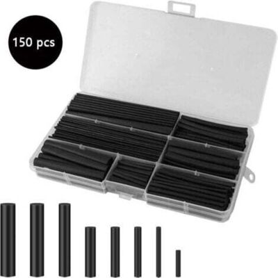 OEM Kit De 150 Gaines Thermorétractables Noires - Pour Réparation De Câbles Électriques. Voiture Et Systèmes Hydroélectriques - Tubes Rétractables Isolants - Publicité OEM Kit De 150 Gaines Thermorétractables Noires - Pour Réparation De Câbles Électriques. Voiture Et Systèmes Hydroélectriques - Tubes Rétractables Isolants - Publicité