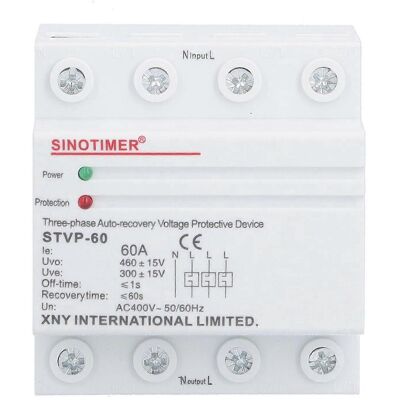 MIXHOME Dispositif De Protection Contre Les Surtensions, Triphasé, 4 Fils, À Réarmement Et Réenclenchement Automatiques, 400 V Ca, 60 A - Publicité MIXHOME Dispositif De Protection Contre Les Surtensions, Triphasé, 4 Fils, À Réarmement Et Réenclenchement Automatiques, 400 V Ca, 60 A - Publicité