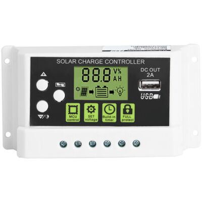 ABYSSE Régulateur De Charge Solaire Intelligent Pwm Avec Écran Lcd Et Sortie Usb 12v/24v 10a (kyz-30a) - Publicité ABYSSE Régulateur De Charge Solaire Intelligent Pwm Avec Écran Lcd Et Sortie Usb 12v/24v 10a (kyz-30a) - Publicité