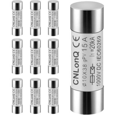 OEM Fusible Photovoltaïque Dc1000v (15a) - Lot De 10 Fusibles Solaires Type Gpv, Protection Pour Systèmes Solaire Pv 10x38mm - Publicité OEM Fusible Photovoltaïque Dc1000v (15a) - Lot De 10 Fusibles Solaires Type Gpv, Protection Pour Systèmes Solaire Pv 10x38mm - Publicité