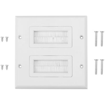ABYSSE Plaque Murale Pour Brosse, Plaque Murale En Plastique Pour Câble De Brosse, Couvercle D'Insertion De Port, Plaque Pour Brosse (double Embouchure) - Publicité ABYSSE Plaque Murale Pour Brosse, Plaque Murale En Plastique Pour Câble De Brosse, Couvercle D'Insertion De Port, Plaque Pour Brosse (double Embouchure) - Publicité