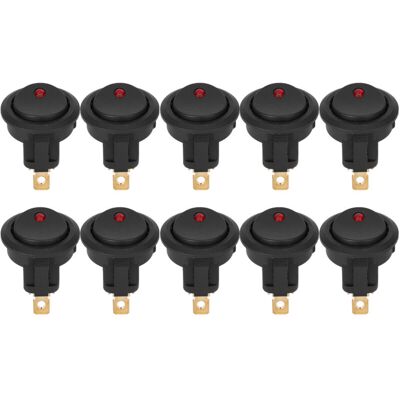 MOXIE Interrupteur Spst Étanche À Bascule Ronde Marche/arrêt 12v, 10 Pièces, Projecteur Led, Borne Argentée À 3 Broches - Publicité MOXIE Interrupteur Spst Étanche À Bascule Ronde Marche/arrêt 12v, 10 Pièces, Projecteur Led, Borne Argentée À 3 Broches - Publicité