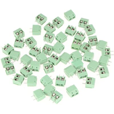 OEM Lot De 50 Borniers À Vis Universels Verts À 2 Broches, Pas De 5 Mm, Pour Circuits Imprimés. Publicité OEM Lot De 50 Borniers À Vis Universels Verts À 2 Broches, Pas De 5 Mm, Pour Circuits Imprimés. Publicité